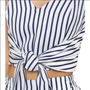 JOA Striped Crop Top